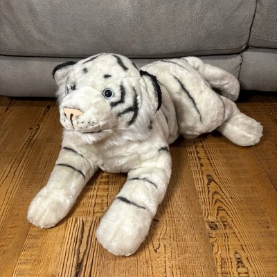 Antigo Animal Alley Toys R Us Grande Tigre Siberiano Branco 24" Bicho de Pelúcia 2000 - Imagem 1 de 4