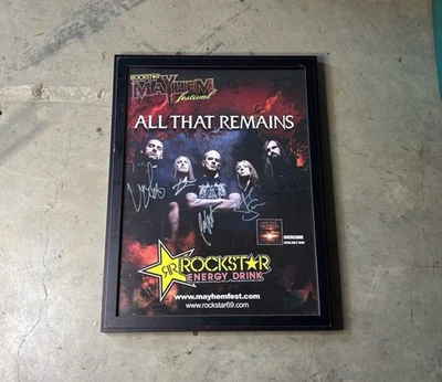 All That Remains Full Band SIGNED FRAMED Metal Rock Poster RARE - Image 1 of 4