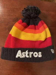 Houston Astros Retro Rainbow New Era Beanie Knit Cap - Picture 1 of 2