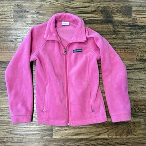 Columbia Youth Girls Pink Fleece Zip Up jacket, size M 10/12 - Picture 1 of 3