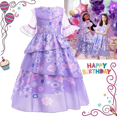Isabella Princess Girls Fancy Dress Encanto Costume Birthday Party Cosplay Suit - Image 1 of 4