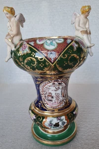 Antike Porzellan Cherub Engel & chinesische Chinoiserie Urne Vase - Freimaurer? Europa? - Bild 1 von 22