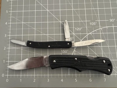 Vintage IMPERIAL Ireland Black Handle Single Blade Lockback & 3-Blade Stockman - Image 1 of 4