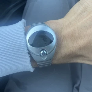 Seiko ALBA Spoon Watch Men 38mm Digital Silver Tone Alarm Chrono PARTS!!! - Picture 1 of 11