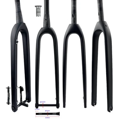 Carbon Fiber Full Internal Cable Disc Brake Hard Fork Gravel Mountain Bike Fork - Image 1 of 4