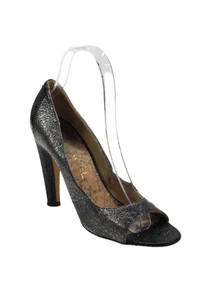 Chanel Womens Leather Color Block Pump High Heels Gray Size 6.5 - Picture 1 of 10