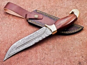 12" Custom Handmade Damastklinge Camping Jagdmesser Bowiemesser TR-1106 - Bild 1 von 10