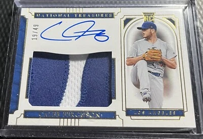 2019 National Treasures Caleb Ferguson Dodgers Rookie Patch Auto Card #42 19/49 - Image 1 of 3