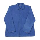 Vintage Français Travailleur Veste Grand Chemise Travaux Vêtement de Bleu AK78