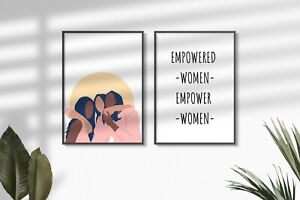 Empowering Women Set of 2 Prints Motivational Wall Art Girl Power Feminist 568