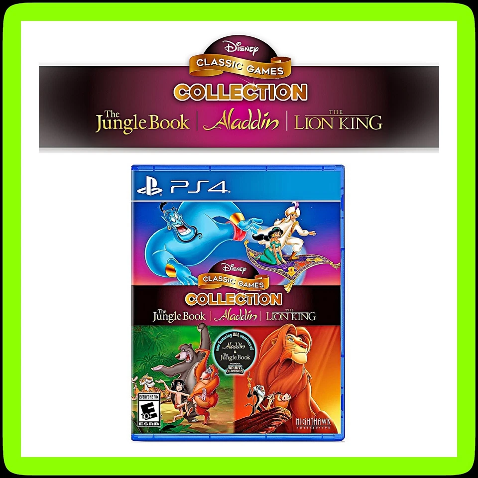 ✨ DISNEY Classic Games Collection PS4 🕌 Aladdin 🦁 Lion King 🦧 Jungle Book NEW - Image 1 of 4