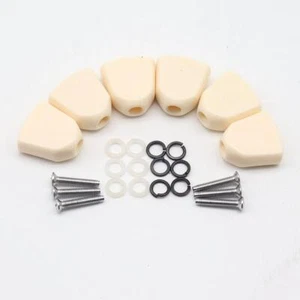6pcs Electric Guitar Tuners Handle Plastic Trapezoid Head Button Guitars Parts - Picture 1 of 22