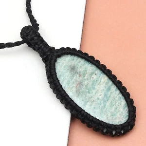 Amazonite Necklace jewelry choker collier necklace woman collar Macrame - Picture 1 of 11
