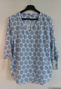 Eterna Damen Bluse blau weiß 42 Punkte Polka Dots 3/4 arm ungetragen wie neu - Bild 1 von 7