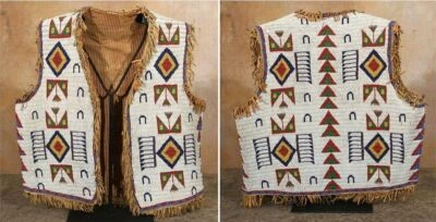 Old American Sioux Style Fully Beaded Powwow Regalia Beaded Vest PRV105 - Image 1 of 3