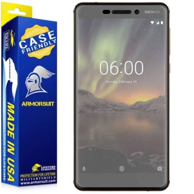 [2 Pack] ArmorSuit MilitaryShield Nokia 6.1 Matte Case Friendly Screen Protector - Image 1 of 4