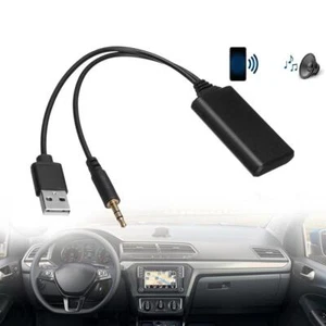 Car 12V bluetooth Module Adapter Stereo Cable AUX-IN Jack Aux USB Wireles|NeW - Photo 1/12