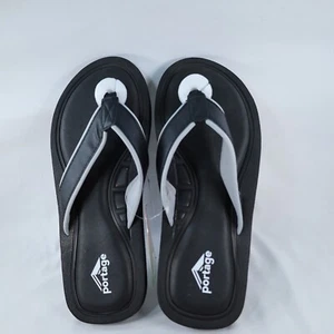 Portage Black Thong Slide Sandals Womens 10 Size/Men's Size 12 XL - Picture 1 of 8