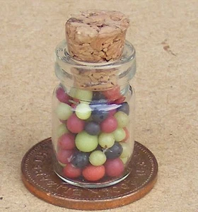 Dolls House Glass Jar 1.1cm x 2cm Of Fizzy Sweets 1:12 Scale Miniature tumdee - Picture 1 of 6
