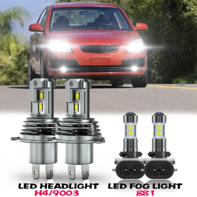 Para Kia Rio5 2007-2011 4x Combo 9003 H4 Faro LED 881 Bombillas Antiniebla 6000K Foto 1 de 4