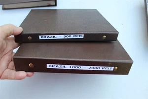 DANSCO ALBUMS FOR BRAZIL 1849 - 1935 500, 1000 2000 REIS HAND MADE ALBUM 11 PGS - Picture 1 of 14
