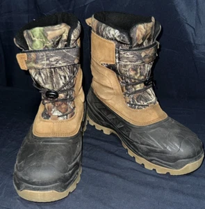 OZARK TRAILS WATERPROOF HUNTING BOOTS SHOES MEN'S SIZE 10 TAN CAMEO USED - Picture 1 of 8