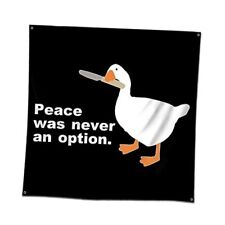 Peace Was Never An Option Goose Tapestry Flag Aesthetic Meme Wall Hanging 