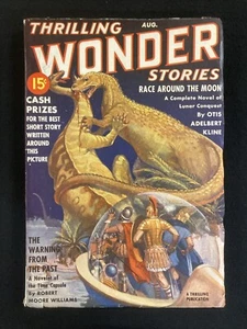 THRILLING WONDER STORIES Aug 1939 Dinosaur cover by Howard Brown - Picture 1 of 17