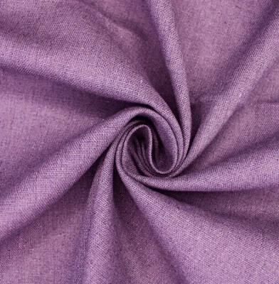 Linen Mix Fabric - Mauve - Plain Linen Craft Dress Fabric Material Metre - Image 1 of 4