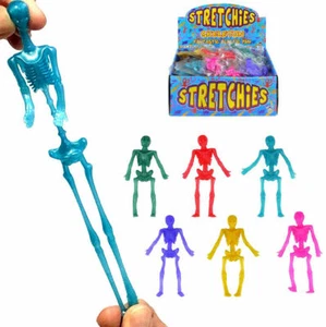 STRETCHY SKELETON TOYS BOYS GIRLS SQUISHIE FIDGET HALLOWEEN PARTY BAG FILLERS - Picture 1 of 5