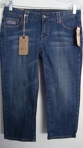 G UNIT CLOTHING CO JUNIOR CAPRI BLUE JEANS SIZE 7 EMBELLISHED COTTON BLEND NWT - Picture 1 of 6