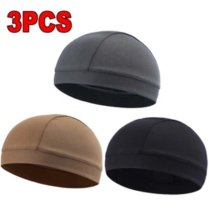 3Pack Men Skull Cap Beanie Quick Dry Cycling Breathable Running Helmet Liner Hat - Picture 1 of 17