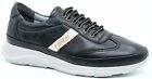 Lusco Mens  Black Full Lightweight  Leather Casual walking  shoes, Sneakers