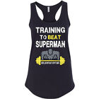 ?? Training To Beat Superhero Women's Tank Top Motivational Gym Workout Cartoon