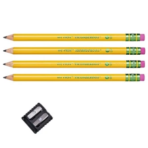 4 Pack Sharpened TICONDEROGA My First Pencils Wood-Cased #2 HB Soft w/ Sharpener - Picture 1 of 10