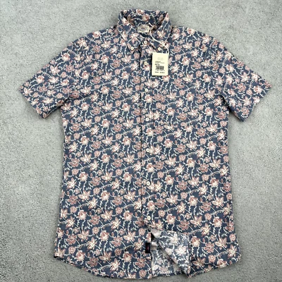 Faherty Men's Button Up Short Sleeve Breeze Shirt Faded Floral Batik XS - Image 1 of 4