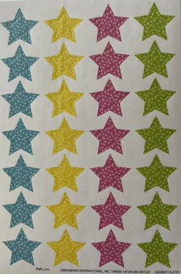 Pegatinas POLKA-DOT STAR (28 piezas) puntos Greenbrier•azul•amarillo•rosa •verde•formas Foto 1 de 4