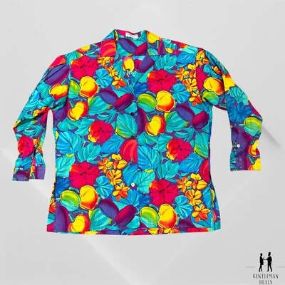 Blusa vintage con botones Jaeger para mujer camisa floral algodón años 80 algodón 10 UK 6US Foto 1 de 4