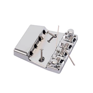 Alloy Chrome Square Shape Bass Bridge for 4 String Rickenbacker Guitar Repair - Picture 1 of 6