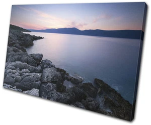 Impresión de imágenes de arte de pared de lienzo único paisajes de playa Lake Rocks - Imagen 1 de 1