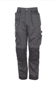 40w 31 Reg Apache ATS 3D Stretch Holster Pocket Work Trousers Grey Black Rrp £47 - Picture 1 of 5