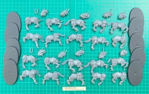 Chaos Knights Knight Horses x 10 Warhammer AOS Slaves Darkness Oval Z9 - Picture 1 of 1