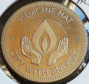 1975 Medicine Hat Alberta $1 Trade Dollar - City with Energy - UNC - Bild 1 von 2