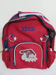Pottery Barn Kids Fairfax Spiderman Solid Red w/ Comic SMALL Backpack Mono Kevin - Picture 1 of 4