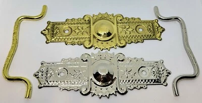 Eastlake Victoriano LATÓN NÍQUEL CAJÓN TIRADOR Elegante Decorativo Antiguo Nuevo Retro Foto 1 de 4