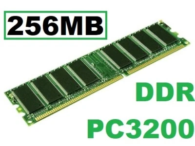 256MB DDR DDR1 RAM Memory PC3200 400MHz 184-pin 2.5V Memory STANDARD - Image 1 of 3