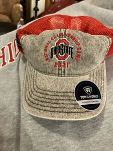 Cappello Berretto Ohio State Buckeyes Championship 2021 Uomo Snapback Maglia Top Del Mondo - Foto 1 di 9