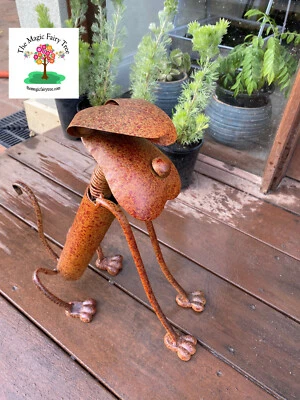 Rover Metal Perro Jardín Decoración Escultura Decoración Cinético Dinámico Arte Foto 1 de 4
