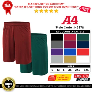 A4 N5378 Men's Polyester 7" Power Mesh Practice Moisture Wicking Shorts - Picture 1 of 13