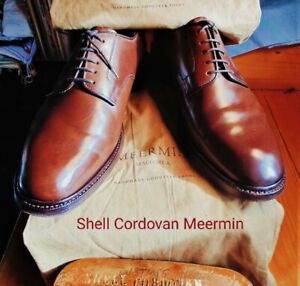 Meermin Shell Cordovan shoes double leather soles. In Cigar Brown UK9.5 EU 43.5